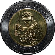 Australia 5 Dollars Sir Donald Bradman Tribute 1997 KM# 311 SIR DONALD BRADMAN 5 DOLLARS G coin reverse Australia 5 Dollars Sir Donald Bradman Tribute 1997 KM# 311 SIR DONALD BRADMAN 5 DOLLARS G coin reverse