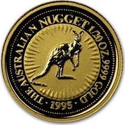 Australia 5 Dollars The Australian Nugget 1995 KM# 241 THE AUSTRALIAN NUGGET 1/20 OZ. 9999 GOLD *YEAR* P coin reverse Australia 5 Dollars The Australian Nugget 1995 KM# 241 THE AUSTRALIAN NUGGET 1/20 OZ. 9999 GOLD *YEAR* P coin reverse
