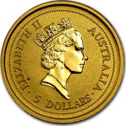 Australia 5 Dollars The Australian Nugget 1997 KM# 338 ELIZABETH II AUSTRALIA ∙ 5 DOLLARS ∙ RDM coin obverse Australia 5 Dollars The Australian Nugget 1997 KM# 338 ELIZABETH II AUSTRALIA ∙ 5 DOLLARS ∙ RDM coin obverse