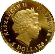 Australia 5 Dollars The Australian Nugget 1999 KM# 448 ELIZABETH II AUSTRALIA 5 DOLLARS IRB coin obverse