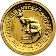 Australia 5 Dollars Whiptail Wallaby 1994 KM# 233 AUSTRALIAN NUGGET 1/20 OZ 9999 GOLD 1994 coin reverse Australia 5 Dollars Whiptail Wallaby 1994 KM# 233 AUSTRALIAN NUGGET 1/20 OZ 9999 GOLD 1994 coin reverse
