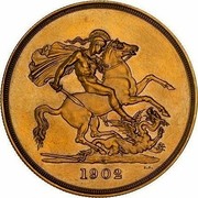 Australia 5 Pounds Coronation 1902 Proof KM# 17 S S B.P. 1902 coin reverse Australia 5 Pounds Coronation 1902 Proof KM# 17 S S B.P. 1902 coin reverse