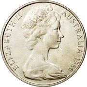 Australia 50 Cents Coat of Arms 1966 KM# 67 ELIZABETH II AUSTRALIA 1966 coin obverse Australia 50 Cents Coat of Arms 1966 KM# 67 ELIZABETH II AUSTRALIA 1966 coin obverse