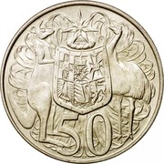 Australia 50 Cents Coat of Arms 1966 KM# 67 50 SD coin reverse Australia 50 Cents Coat of Arms 1966 KM# 67 50 SD coin reverse