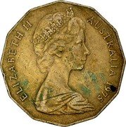 Australia 50 Cents Coat of Arms 1975 KM# 68 ELIZABETH II AUSTRALIA *YEAR* coin obverse