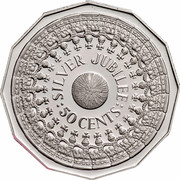 Australia 50 Cents Jubilee 1989 KM# 128 SILVER JUBILEE : 50 CENTS : coin reverse