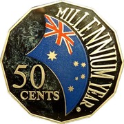 Australia 50 Cents Millennium (Colorized) 2000 KM# 488.2 MILLENNIUM 50 CENTS coin reverse Australia 50 Cents Millennium (Colorized) 2000 KM# 488.2 MILLENNIUM 50 CENTS coin reverse