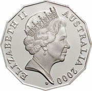 Australia 50 Cents Royal Visit 2000 KM# 437a ELIZABETH II AUSTRALIA 2000 G coin obverse Australia 50 Cents Royal Visit 2000 KM# 437a ELIZABETH II AUSTRALIA 2000 G coin obverse