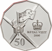 Australia 50 Cents Royal Visit 2000 KM# 437a ROYAL VISIT 2000 50 coin reverse Australia 50 Cents Royal Visit 2000 KM# 437a ROYAL VISIT 2000 50 coin reverse