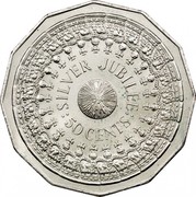Australia 50 Cents Silver Jubilee 1977 KM# 70 :SILVER JUBILEE: 50 CENTS coin reverse Australia 50 Cents Silver Jubilee 1977 KM# 70 :SILVER JUBILEE: 50 CENTS coin reverse