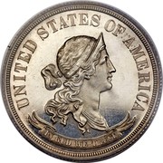 USA 50 Cents Standard Pattern 1869 Silver Reeded edge; Judd# 748 KM# Pn797 UNITED STATES OF AMERICA LIBERTY N GOD WE TRUST coin obverse USA 50 Cents Standard Pattern 1869 Silver Reeded edge; Judd# 748 KM# Pn797 UNITED STATES OF AMERICA LIBERTY N GOD WE TRUST coin obverse