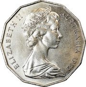Australia 50 Cents XII Commonwealth Games in Brisbane 1982 Proof KM# 74 ELIZABETH II AUSTRALIA 1982 coin obverse Australia 50 Cents XII Commonwealth Games in Brisbane 1982 Proof KM# 74 ELIZABETH II AUSTRALIA 1982 coin obverse