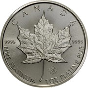 Canada 50 Dollars Maple Leaf 2015 CANADA 9995 FINE PLATINUM 1 OZ PLATINE PUR 9995 coin reverse Canada 50 Dollars Maple Leaf 2015 CANADA 9995 FINE PLATINUM 1 OZ PLATINE PUR 9995 coin reverse