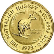 Australia 50 Dollars Nail-tailed Wallaby 1992 (ae) Proof KM# 392 THE AUSTRALIAN NUGGET 1/2 OZ. 9999 GOLD • 1993 • NAILTAILED WALLABY coin reverse Australia 50 Dollars Nail-tailed Wallaby 1992 (ae) Proof KM# 392 THE AUSTRALIAN NUGGET 1/2 OZ. 9999 GOLD • 1993 • NAILTAILED WALLABY coin reverse