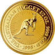 Australia 50 Dollars Red Kangaroo 1995 KM# 244 THE AUSTRALIAN NUGGET 1/2 OZ 999 GOLD 1995 coin reverse Australia 50 Dollars Red Kangaroo 1995 KM# 244 THE AUSTRALIAN NUGGET 1/2 OZ 999 GOLD 1995 coin reverse