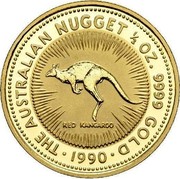 Australia 50 Dollars The Australian Nugget 1989 KM# 120 THE AUSTRALIAN NUGGET 1/2 OZ. 9999 GOLD RED KANGAROO *YEAR* coin reverse Australia 50 Dollars The Australian Nugget 1989 KM# 120 THE AUSTRALIAN NUGGET 1/2 OZ. 9999 GOLD RED KANGAROO *YEAR* coin reverse