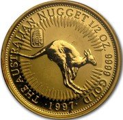 Australia 50 Dollars The Australian Nugget 1997 "Shu" Privy Mark KM# 341 THE AUSTRALIAN NUGGET 1/2 OZ. 9999 GOLD *YEAR* coin reverse Australia 50 Dollars The Australian Nugget 1997 "Shu" Privy Mark KM# 341 THE AUSTRALIAN NUGGET 1/2 OZ. 9999 GOLD *YEAR* coin reverse