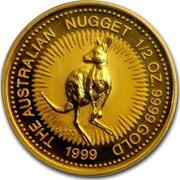 Australia 50 Dollars The Australian Nugget 1999 KM# 451 THE AUSTRALIAN NUGGET 1/2 OZ. 9999 GOLD *YEAR* P100 coin reverse Australia 50 Dollars The Australian Nugget 1999 KM# 451 THE AUSTRALIAN NUGGET 1/2 OZ. 9999 GOLD *YEAR* P100 coin reverse