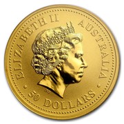 Australia 50 Dollars The Australian Nugget 2000 KM# 467 ELIZABETH II AUSTRALIA 50 DOLLARS IRB coin obverse Australia 50 Dollars The Australian Nugget 2000 KM# 467 ELIZABETH II AUSTRALIA 50 DOLLARS IRB coin obverse