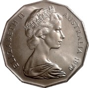 Australia Fifty Cents Australian Explorers - James Cook 1970 KM# 69 ELIZABETH II AUSTRALIA 1970 coin obverse Australia Fifty Cents Australian Explorers - James Cook 1970 KM# 69 ELIZABETH II AUSTRALIA 1970 coin obverse