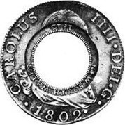 Australia Five Shillings Holey Dollar 1813 KM# 2.15 CARLOUS IIII DEI G 1802 NEW SOUTH WALES 1813 coin obverse Australia Five Shillings Holey Dollar 1813 KM# 2.15 CARLOUS IIII DEI G 1802 NEW SOUTH WALES 1813 coin obverse