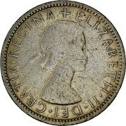 Australia Florin Elizabeth II 1953 KM# 54 + ELIZABETH∙II∙DEI∙GRATIA REGINA coin obverse Australia Florin Elizabeth II 1953 KM# 54 + ELIZABETH∙II∙DEI∙GRATIA REGINA coin obverse