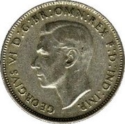 Australia Florin George VI 1947 KM# 40a GEORGIVS VI D:G:BR:OMN:REX F:D:IND:IMP. HP coin obverse Australia Florin George VI 1947 KM# 40a GEORGIVS VI D:G:BR:OMN:REX F:D:IND:IMP. HP coin obverse