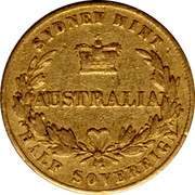 Australia Half Sovereign Victoria Sidney Mint 1857 KM# 3 SYDNEY MINT AUSTRALIA HALF SOVEREIGN coin reverse