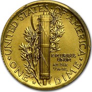 USA One Dime Mercury Commemorative 2016 W KM# 641 *UNITED∙STATES∙OF∙AMERICA* E∙PLURIBUS UNUM AU 24K 1/10 OZ. ONE W DIME coin reverse USA One Dime Mercury Commemorative 2016 W KM# 641 *UNITED∙STATES∙OF∙AMERICA* E∙PLURIBUS UNUM AU 24K 1/10 OZ. ONE W DIME coin reverse