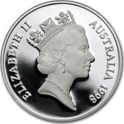 Australia One Dollar Australian Kangaroo 1998 KM# 365 ELIZABETH II AUSTRALIA 1998 RDM coin obverse Australia One Dollar Australian Kangaroo 1998 KM# 365 ELIZABETH II AUSTRALIA 1998 RDM coin obverse