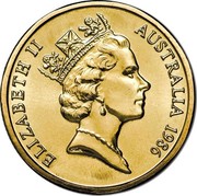 Australia One Dollar International Year of Peace 1986 Proof KM# 87 ELIZABETH II AUSTRALIA 1990 RDM coin obverse Australia One Dollar International Year of Peace 1986 Proof KM# 87 ELIZABETH II AUSTRALIA 1990 RDM coin obverse