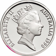 Australia One Dollar International Year of Peace 1990 KM# 87a ELIZABETH II AUSTRALIA 1990 RDM coin obverse Australia One Dollar International Year of Peace 1990 KM# 87a ELIZABETH II AUSTRALIA 1990 RDM coin obverse