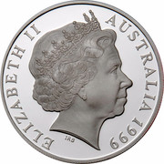Australia One Dollar Majestic Images 1999 KM# 476 ELIZABETH II AUSTRALIA 1999 IRB coin obverse Australia One Dollar Majestic Images 1999 KM# 476 ELIZABETH II AUSTRALIA 1999 IRB coin obverse