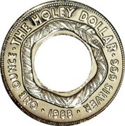 Australia One Dollar The Holey Dollar 1988 KM# 112 ONE OUNCE THE HOLEY DOLLAR 999 SILVER 1988 coin reverse Australia One Dollar The Holey Dollar 1988 KM# 112 ONE OUNCE THE HOLEY DOLLAR 999 SILVER 1988 coin reverse
