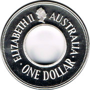 Australia One Dollar The Holey Dollar 1989 KM# 131 ELIZABETH II AUSTRALIA ONE DOLLAR coin obverse