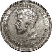 Australia One Florin Opening of Parliament House 1927 KM# 31 GEORGIVS V D:G: BRITT: OMN: REX F.D.IND:IMP: coin obverse Australia One Florin Opening of Parliament House 1927 KM# 31 GEORGIVS V D:G: BRITT: OMN: REX F.D.IND:IMP: coin obverse