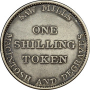 Australia One Shilling 1823 KM# Tn154 Private Token issues SAW MILLS ONE SHILLING TOKEN MACINTOSH AND DEGRAVES coin reverse Australia One Shilling 1823 KM# Tn154 Private Token issues SAW MILLS ONE SHILLING TOKEN MACINTOSH AND DEGRAVES coin reverse