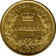 Australia One Sovereign Sovereign 1863 (sy) KM# 4 SYDNEY MINT AUSTRALIA ONE SOVEREIGN coin reverse Australia One Sovereign Sovereign 1863 (sy) KM# 4 SYDNEY MINT AUSTRALIA ONE SOVEREIGN coin reverse