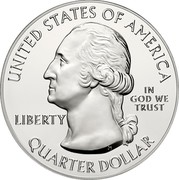 USA Quarter Dollar Blue Ridge Parkway 2015 P Vapor blast finish KM# 632 UNITED STATES OF AMERICA LIBERTY IN GOD WE TRUST P QUARTER DOLLAR coin obverse