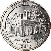 USA Quarter Dollar Harpers Ferry 2016 D KM# 637 UNITED STATES OF AMERICA LIBERTY IN GOD WE TRUST D QUARTER DOLLAR coin obverse USA Quarter Dollar Harpers Ferry 2016 D KM# 637 UNITED STATES OF AMERICA LIBERTY IN GOD WE TRUST D QUARTER DOLLAR coin obverse