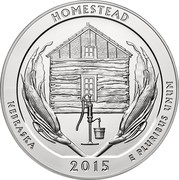 USA Quarter Dollar Homestead National Park 2015 KM# 630 HOMESTEAD NEBRASKA 2015 E PLURIBUS UNUM coin reverse