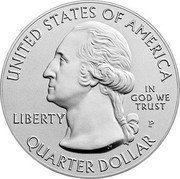 USA Quarter dollar Saratoga National Historical Park 2015 P Vapor blast finish KM# 634 UNITED STATES OF AMERICA IN GOD WE TRUST LIBERTY QUARTER DOLLAR coin obverse