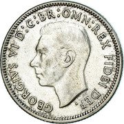 Australia Shilling George VI 1950 KM# 46 GEORGIVS VI D G BR OMN REX FIDEI DEF HP coin obverse Australia Shilling George VI 1950 KM# 46 GEORGIVS VI D G BR OMN REX FIDEI DEF HP coin obverse