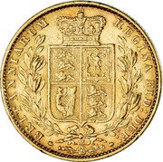 Australia Sovereign Victoria Shield 1882 M KM# 6 BRITANNIARUM REGINA FID: DEF: M coin reverse Australia Sovereign Victoria Shield 1882 M KM# 6 BRITANNIARUM REGINA FID: DEF: M coin reverse