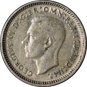 Australia Three Pence Wheat Fields of Gold 1940 KM# 37 GEORGIVS VI D:G:BR OMN:REX F:D:IND:IMP. HP coin obverse Australia Three Pence Wheat Fields of Gold 1940 KM# 37 GEORGIVS VI D:G:BR OMN:REX F:D:IND:IMP. HP coin obverse