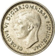 Australia Three Pence Wheat Fields of Gold 1948 KM# 37a GEORGIVS VI D:G:BR OMN:REX F:D:IND:IMP. coin obverse Australia Three Pence Wheat Fields of Gold 1948 KM# 37a GEORGIVS VI D:G:BR OMN:REX F:D:IND:IMP. coin obverse