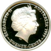 Australia Twenty Cents Masterpieces in Silver 1999 KM# 483 ELIZABETH II AUSTRALIA 1999 TWENTY CENTS IRB coin obverse Australia Twenty Cents Masterpieces in Silver 1999 KM# 483 ELIZABETH II AUSTRALIA 1999 TWENTY CENTS IRB coin obverse