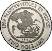 Australia Two Dollars Masterpieces in Silver. 1920 Sydney Sovereign 1999 KM# 486 1999 MASTERPIECES IN SILVER 1920 TWO DOLLARS coin reverse Australia Two Dollars Masterpieces in Silver. 1920 Sydney Sovereign 1999 KM# 486 1999 MASTERPIECES IN SILVER 1920 TWO DOLLARS coin reverse