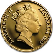Australia Two Hundred Dollars Arthur Phillip 1987 KM# 94 ELIZABETH II AUSTRALIA 1987 RDM coin obverse Australia Two Hundred Dollars Arthur Phillip 1987 KM# 94 ELIZABETH II AUSTRALIA 1987 RDM coin obverse