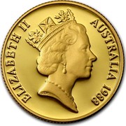Australia Two Hundred Dollars Bicentennial of Australia 1988 KM# 115 ELIZABETH II AUSTRALIA 1988 RDM coin obverse Australia Two Hundred Dollars Bicentennial of Australia 1988 KM# 115 ELIZABETH II AUSTRALIA 1988 RDM coin obverse